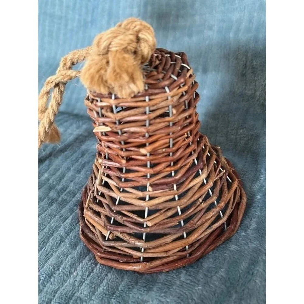 Rustic Grapevine Wicker Hanging Bell Farmhouse Decoration